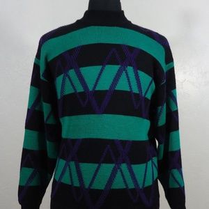 VTG Sportables Stripes and Zigzags Sweater Large